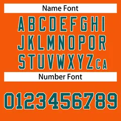 Orange Aqua-White Classic Hockey Jersey 3
