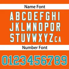 Orange Aqua White Classic Lace-Up Neck Hockey Jersey 5