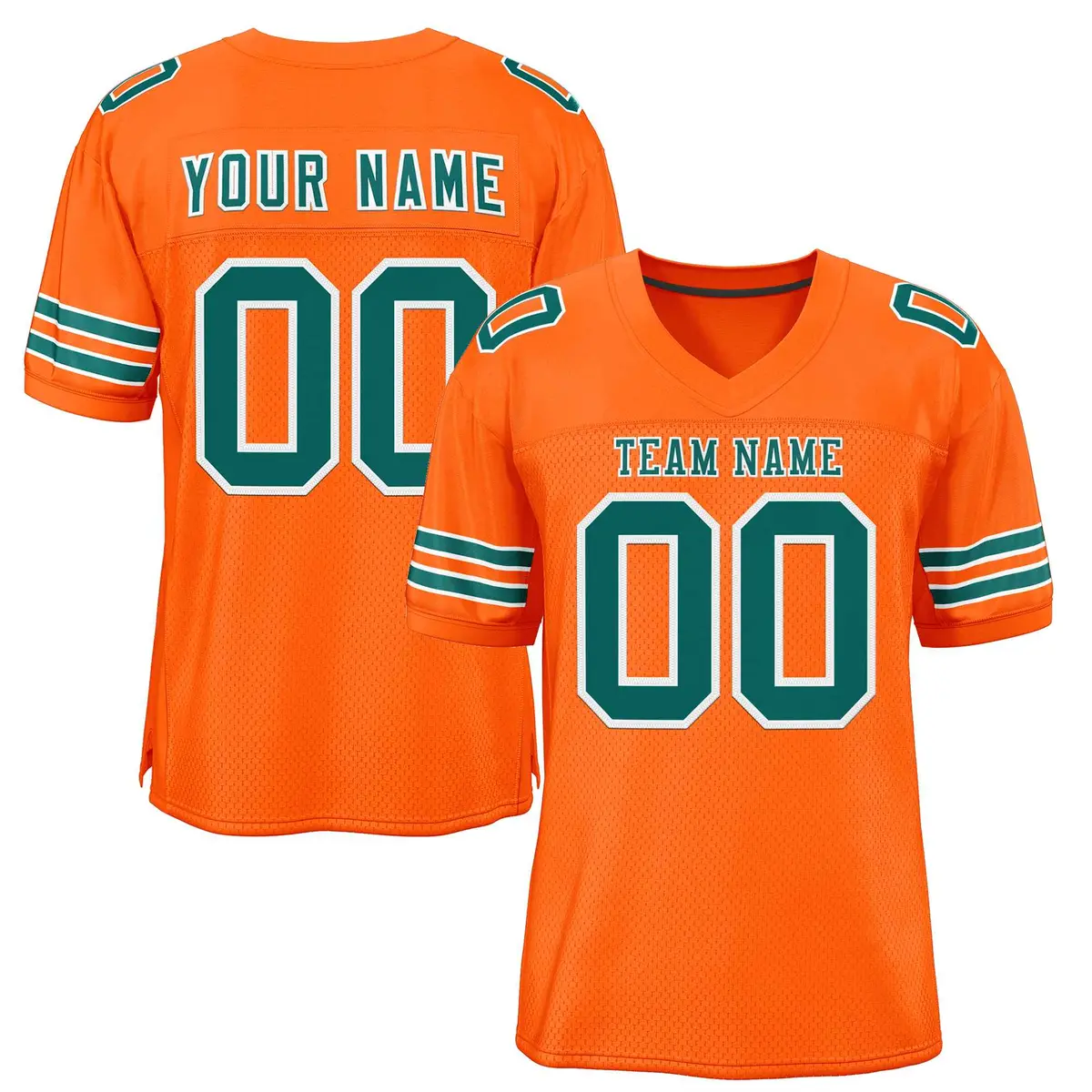 Orange Aqua-White Classic Style Authentic Football Jersey