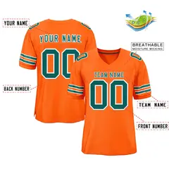 Orange Aqua-White Classic Style Authentic Football Jersey 2