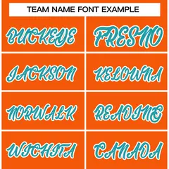 Orange Aqua-White Classic Varsity Full-Snap Letterman Jacket 5