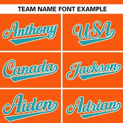 Orange Aqua-White Color Block Varsity Letterman Bomber Jacket 5