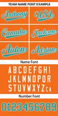Orange Aqua-White Full-Snap Varsity Letterman Baseball Jacket 5
