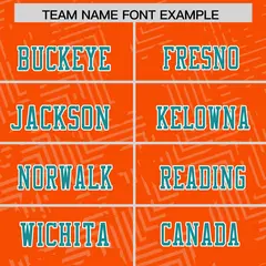 Orange Aqua-White Graffiti Line Authentic Football Jersey 3