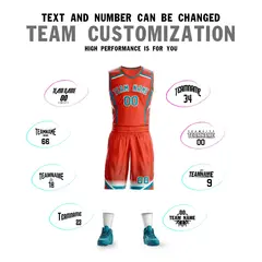 Orange Aqua-White Graffiti Points Element Basketball Jersey 4