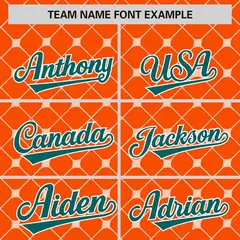 Orange Aqua-White Plaid Authentic Baseball Jersey 3