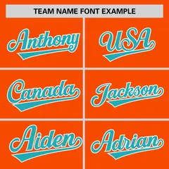 Orange Aqua-White Raglan Sleeves V-Neck Hockey Jersey 3