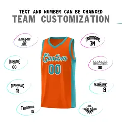 Orange Aqua-White Side Splash Basketball Uniform Jersey 4