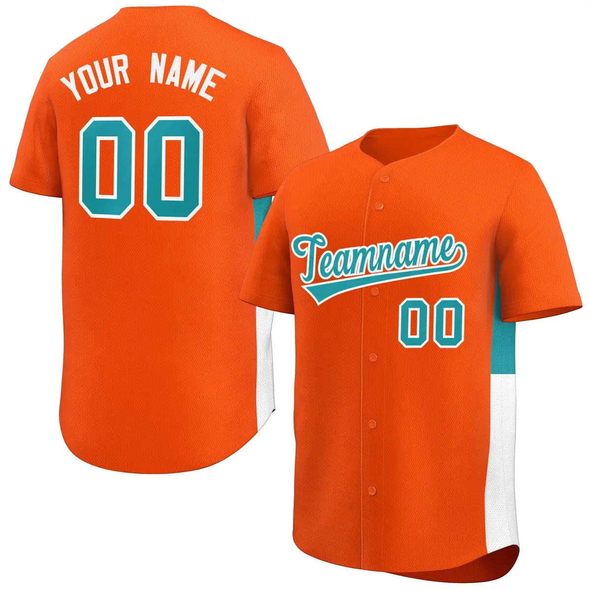 Orange Aqua-White Side Two-Tone Authentic Baseball Jersey