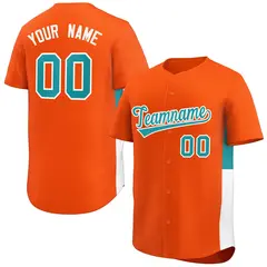 Orange Aqua-White Side Two-Tone Authentic Baseball Jersey