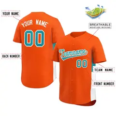 Orange Aqua-White Side Two-Tone Authentic Baseball Jersey 2