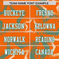 Orange Aqua-White Star Graffiti Authentic Football Jersey 3