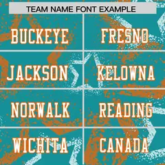 Orange Aqua-White Star Pattern Authentic Football Jersey 3