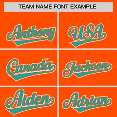 Orange Aqua White Star Series Lace-Up Neck Hockey Jersey 3