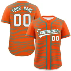 Orange Aqua Zebra Stripes Graffiti Authentic Baseball Jersey