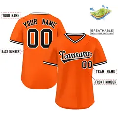 Orange Authentic Classic Pullover Baseball Jersey 2