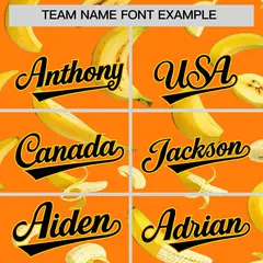 Orange Banana Graffiti Pattern Fashion Baseball Jersey 4