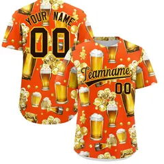 Orange Beer Day Parties Baseball Jersey 1