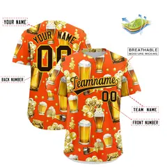 Orange Beer Day Parties Baseball Jersey 2
