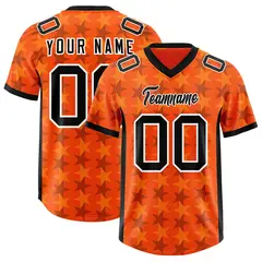 Orange Black All Star Graffiti Pattern Football Jersey 1