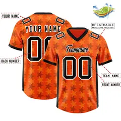 Orange Black All Star Graffiti Pattern Football Jersey 2