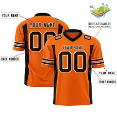 Orange Black Authentic Football Jersey with Sleeve Stripes 2