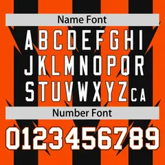 Orange Black Blade Pattern Raglan Baseball Jersey 4