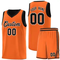Orange Black Chest Slash Pattern Basketball Jersey 1