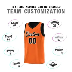 Orange Black Chest Slash Pattern Basketball Jersey 3