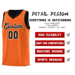 Orange Black Chest Slash Pattern Basketball Jersey 4