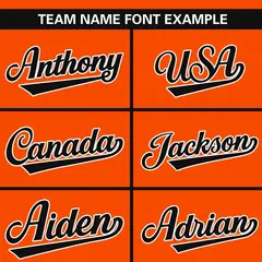 Orange Black Classic Full Button Baseball Jersey 3