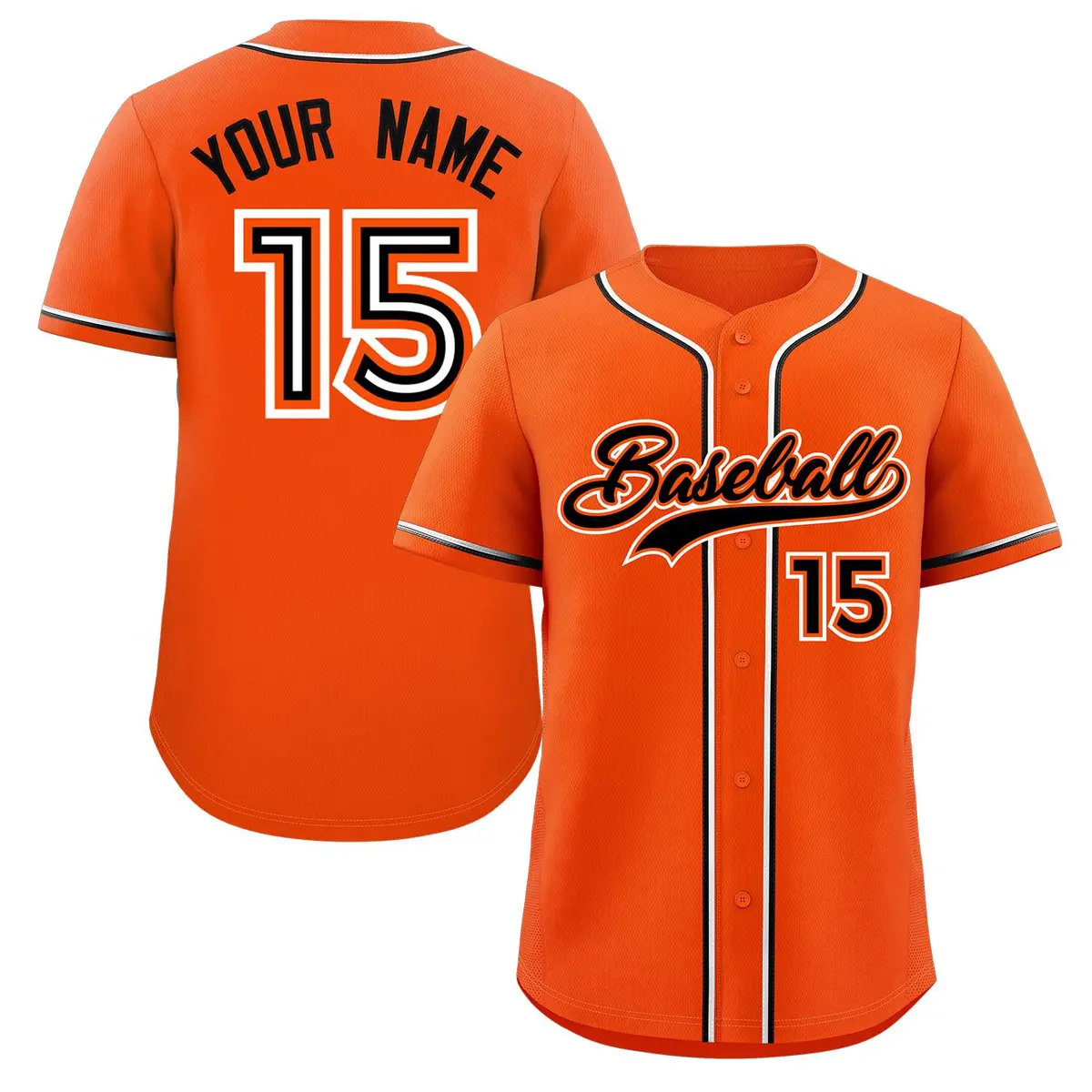 Orange Black Classic Style Authentic Baseball Jersey