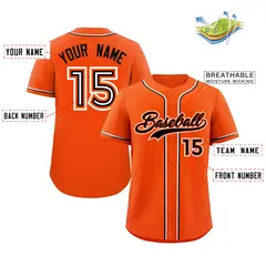 Orange Black Classic Style Authentic Baseball Jersey 2