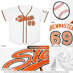 Orange Black Classic Style Authentic Baseball Jersey 4