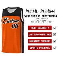 Orange Black Classic Team Sports Basketball Jersey 2
