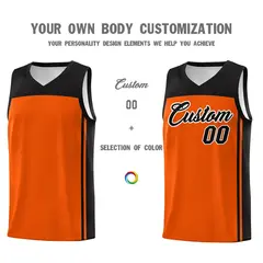 Orange Black Classic Team Sports Basketball Jersey 3