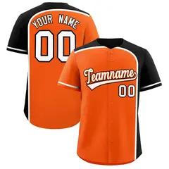 Orange Black Color Block Authentic Baseball Jersey