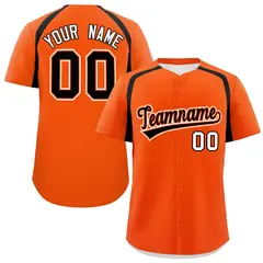 Orange Black Color Block Authentic Baseball Jersey