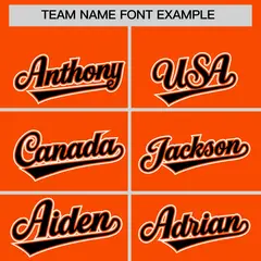 Orange Black Color Block Authentic Baseball Jersey 3