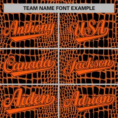Orange Black Crocodile Graffiti Sleeveless Baseball Jersey 4