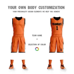 Orange Black Double Side Sportswear Basketball Jersey 5