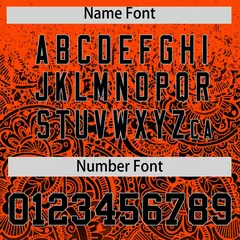 Orange Black Floral Gradient Full Button Baseball Jersey 4