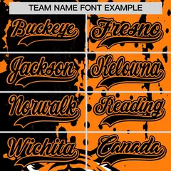 Orange Black Full-Snap Tiger Graffiti Baseball Jersey 6