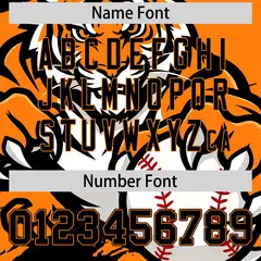 Orange Black Full-Snap Tiger Graffiti Baseball Jersey 7