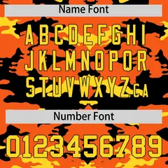 Orange Black Gold Camo Sleeveless Baseball Jersey 4