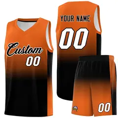 Orange Black Gradient Fashion Basketball Jersey 1