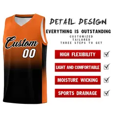 Orange Black Gradient Fashion Basketball Jersey 2
