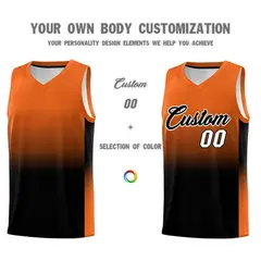 Orange Black Gradient Fashion Basketball Jersey 3
