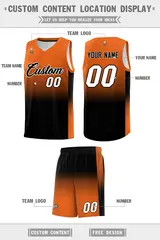 Orange Black Gradient Fashion Basketball Jersey 5