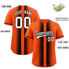 Orange Black Gradient Lapel Fashion Baseball Jersey 2